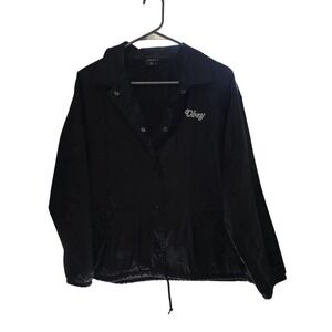 Obey Mens Devious Scumbags 1989 Coaches Jacket Black Windbreaker Skull Graphic M